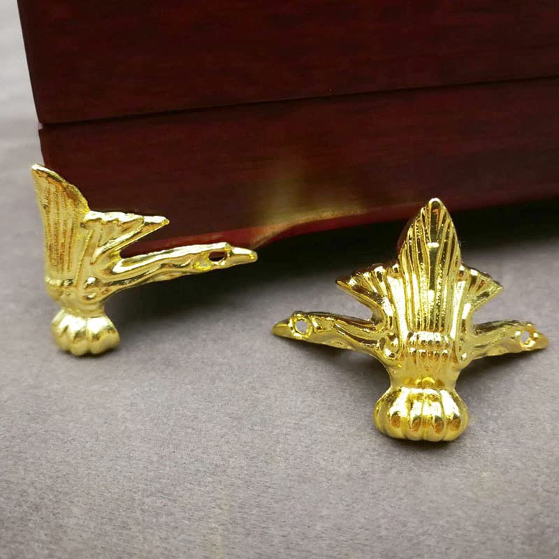 Olldag 24 PCS Antique Brass Box Metal Feet Legs for Small Wood Jewelry Crafts Case, Tiny Boxes Chest Storage Corner Protector Feet for Wooden Boxes, Decor Boxes, Cabinets, Wine Boxes,Toolbox (Gold) - Image 5
