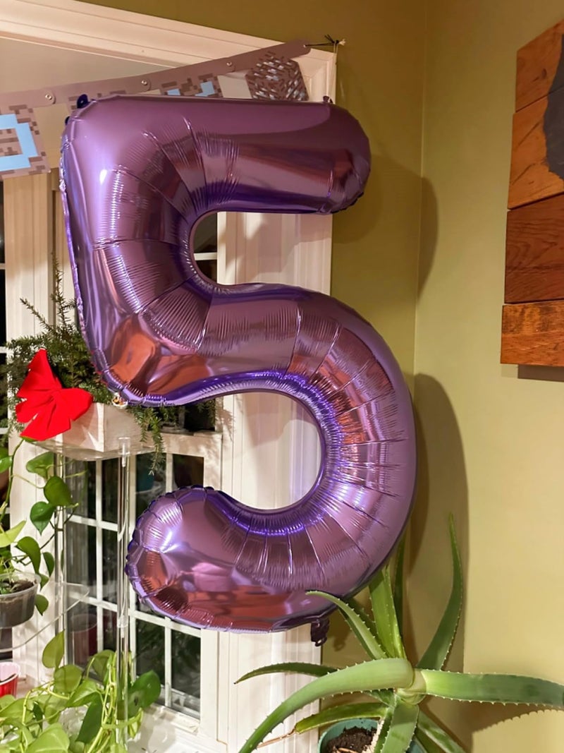 Mluchee Numbers Balloon 3, 40 Inch Large Purple Balloon for Three Year Old Birthday Decor, 3 13 30 31 Birthday Party Decorations for Wedding Supplies - Image 3