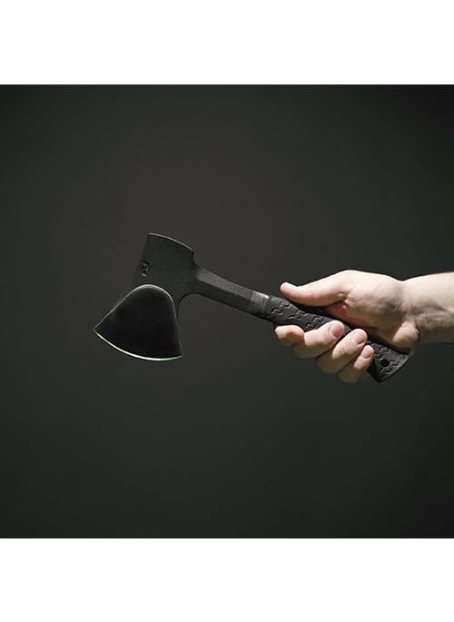 SCHRADE Schrade SCAXE10 11.1in Full Tang Hatchet with 3.6in Stainless Steel Blade and TPR Handle for Outdoor Survival Camping and Everyday Tasks , Black  - Image 3
