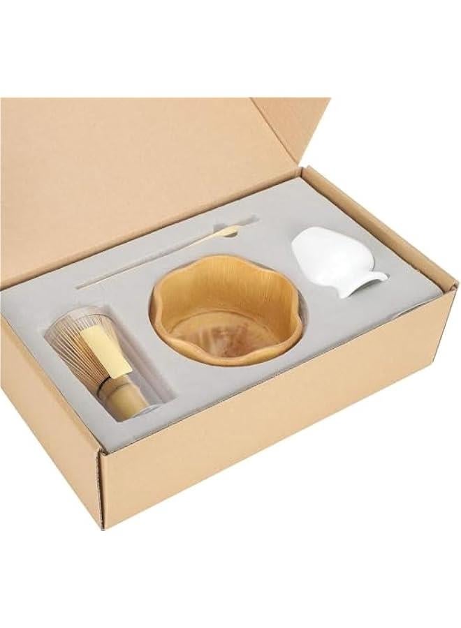 HOOKOR Matcha Whisk Set, 4pcs Japanese Tea Set,Matcha Whisk,Traditional Scoop, Matcha Bowl, Ceramic Whisk Holder,Traditional Matcha Tool Set for Matcha Tea Ceremony (wooden) - Image 5