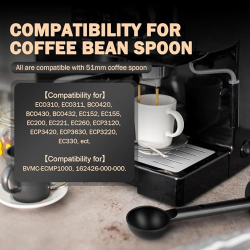 CHAR YONG 2-In-1 Espresso Coffee Bean Spoon - Replacement for 7313286119 & for BVMC-ECMP1000,Tamping Scoop Tamper Tea Tool For Coffee Bean Spoon Coffee Measuring (51mm) - Image 4
