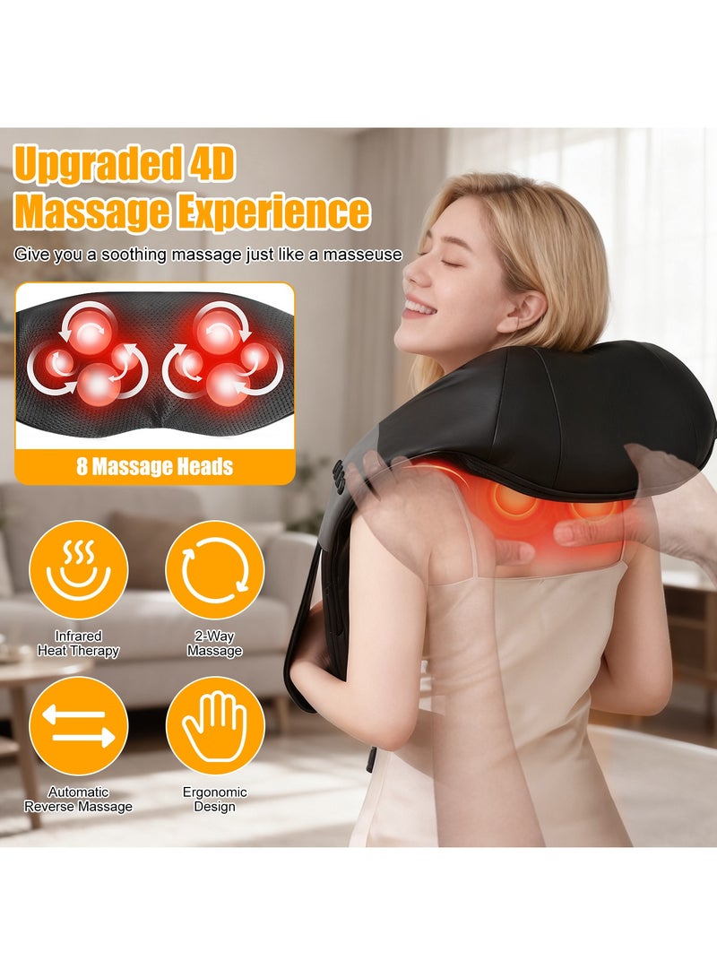Necomi Back Massager, Shiatsu Back and Neck Massager with Heat for Pain Relief, Deep Tissue Kneading Shoulder Massage Pillow for Total Body Relaxation - Image 2