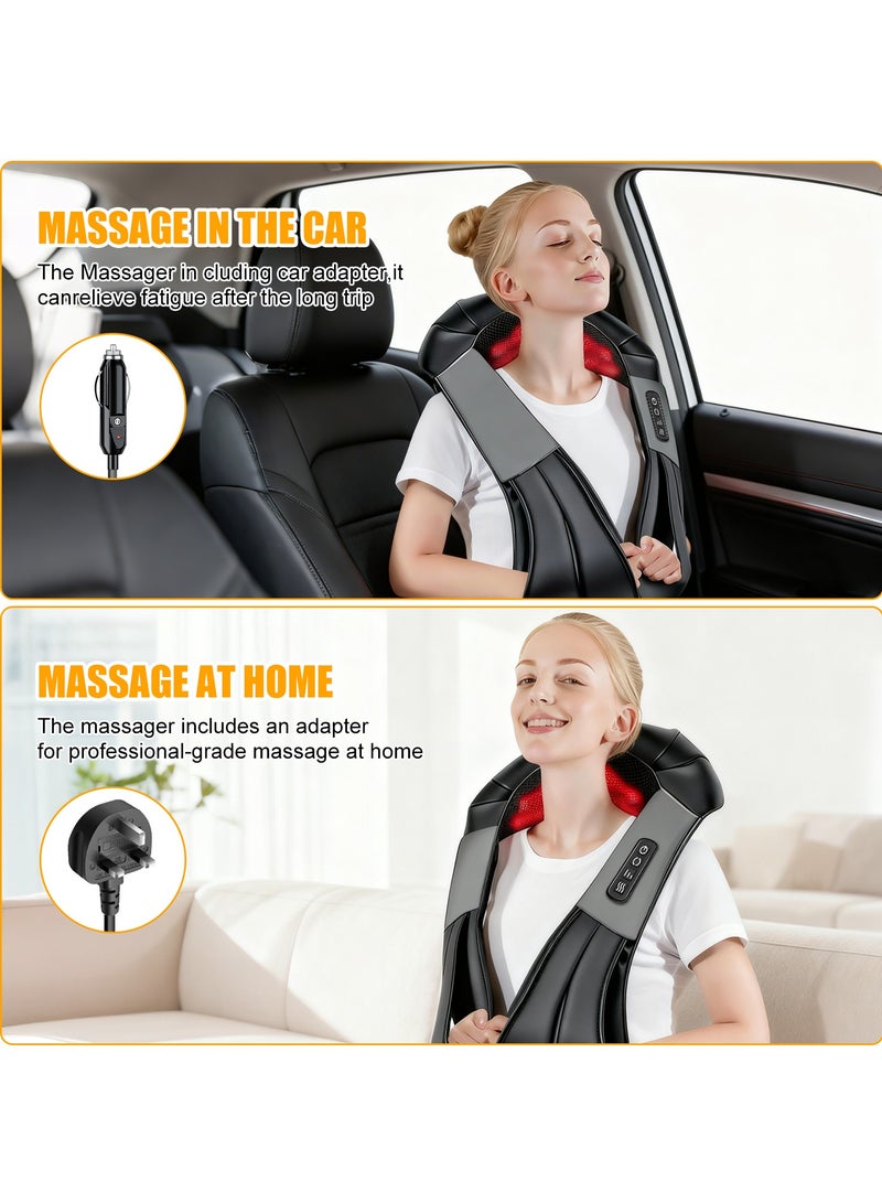 Necomi Back Massager, Shiatsu Back and Neck Massager with Heat for Pain Relief, Deep Tissue Kneading Shoulder Massage Pillow for Total Body Relaxation - Image 3