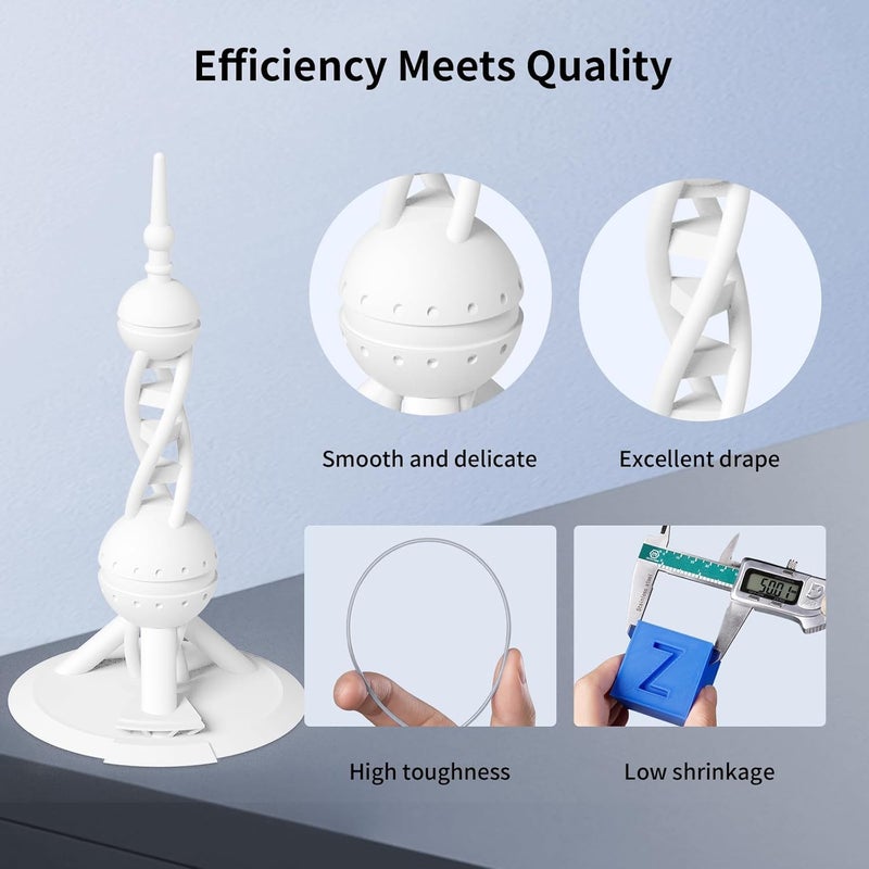 3idea Anycubic High Speed 3D Printer Filament 1.75mm, Print Up to 10X Faster, Rapid PLA Filament with High Prints Quality, Dimensional Accuracy +/- 0.02mm, Print with Most FDM 3D Printers, 1KG, White - Image 4