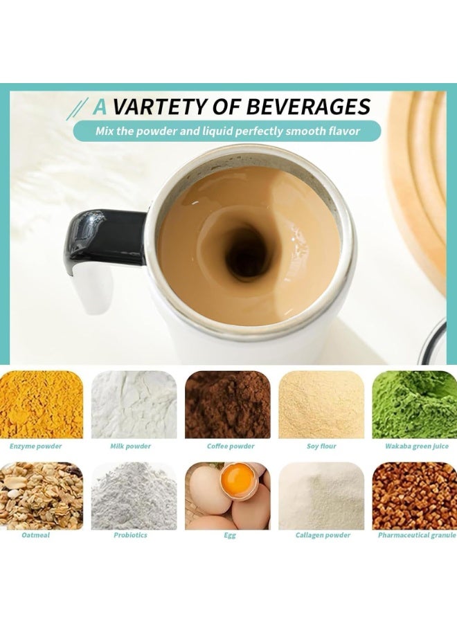 فلوشرينيك كوب قهوة أوتوماتيكي مزود بقاعدة مغناطيسية للتقليب، سعة 380 مل (12.85 أونصة) كوب قهوة قابل لإعادة الشحن ومزود بقاعدة مغناطيسية للتقليب قابلة للفصل بتصميم مزدوج الفوهة كوب من الفولاذ المقاوم للصدأ 304، مناسب للقهوة والحليب والاستخدام المكتبي والسفر (أبيض) - Image 4