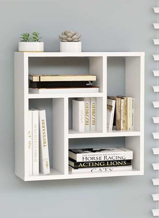 مودرن هوم رف ديكور مودرن للكتب والديكور والاكسسوارات - ابيض - Image 1