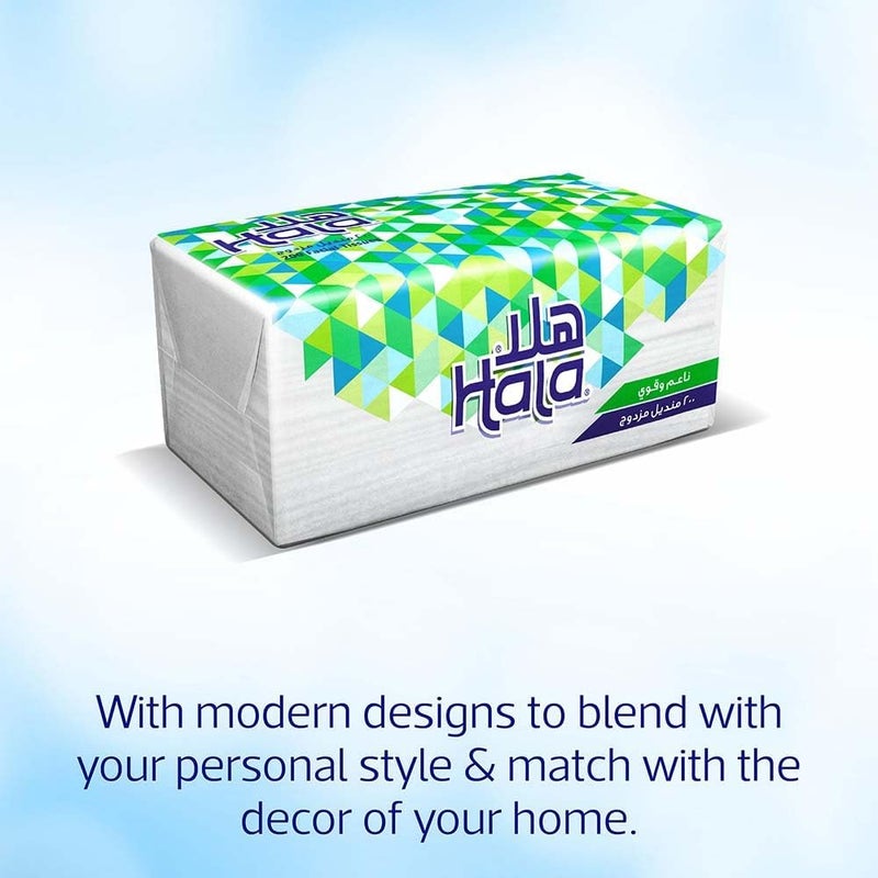 Hala Facial Tissues pack of 10 boxes, 160 Sheets X 2Ply, White Package design may vary - Image 2
