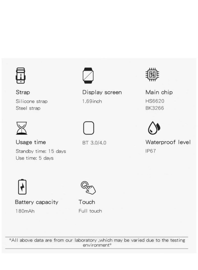 Y13 Multifunctional Smart Watch with 1.7 Inch Full Touch Screen IP67 Waterproof Design Real-Time Heart Rate Monitoring and Sleep Tracking  - Image 3