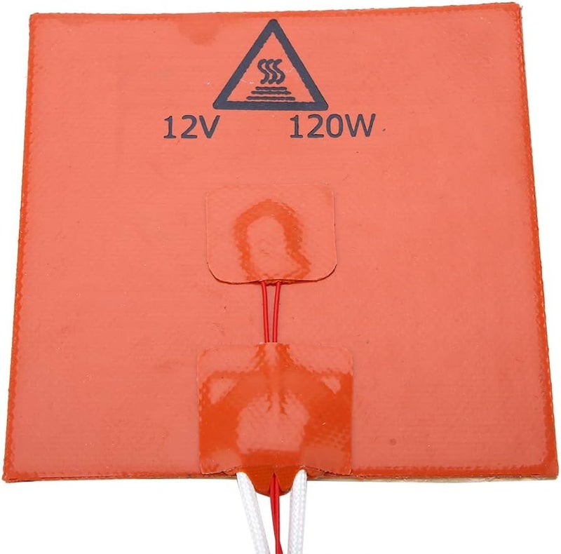 klarako 3D Printer Hot Bed, Silicone Hot Heated Bed Heating Pad Biqu Heat Bed Power Module Expansion Hot Bed Mos Tube for 3D Printer(12V 120W 120 * 120mm) - Image 3