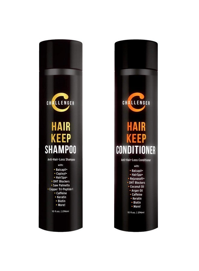 Challenger Men'S Hair Keep Shampoo & Conditioner 2X 10 Oz Bottles ; Hair Growth Combo ; Dht Blockers; W/Baicapil Capixil Rejuvasoft Hairspa ; Caffeine Biotin Argan Oil Coconut Oil & More! - Image 1