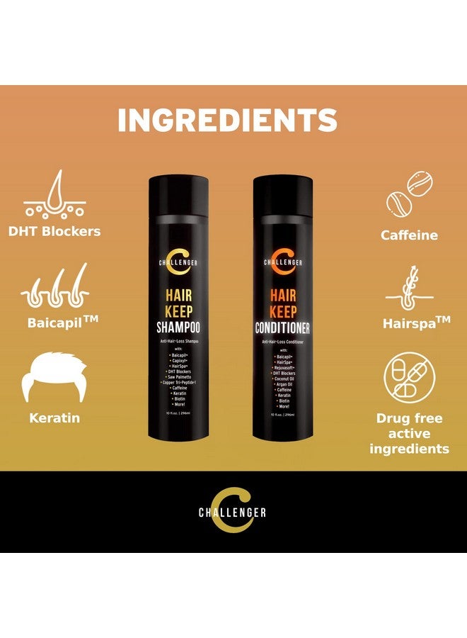 Challenger Men'S Hair Keep Shampoo & Conditioner 2X 10 Oz Bottles ; Hair Growth Combo ; Dht Blockers; W/Baicapil Capixil Rejuvasoft Hairspa ; Caffeine Biotin Argan Oil Coconut Oil & More! - Image 4