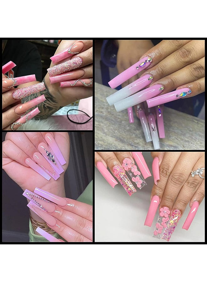 brunson نصائح أظافر مزيفة XXXL سوبر طويلة أنبوب ماء، شفاف BWPCNT - Image 2