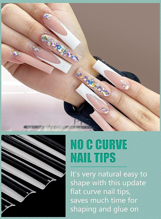 brunson نصائح أظافر مزيفة XXXL سوبر طويلة أنبوب ماء، شفاف BWPCNT - Image 4