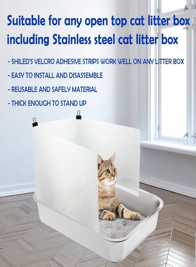 AAiphuwew 3 Pack Large Size Cat Litter Box Pee Shields, Easy Cleaning Frosted High Side Litter Box Splash Guard Cat Pee Shields for Open Top Litter Pan - Image 5