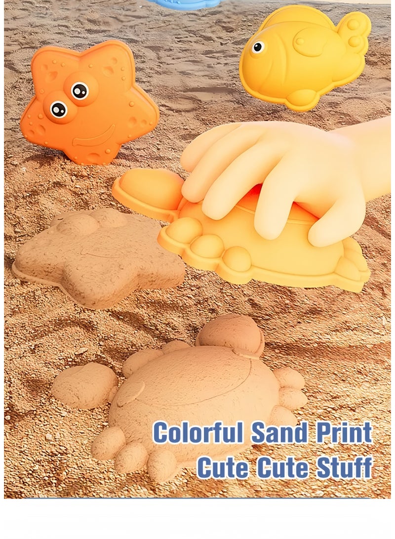 Lee Yon 14 Pcs Cute Duck Beach Toys Sand Bucket and Shovels Sand Molds Kids Beach Toys Beach Sand Pails for Beach Travel, Sand Toys for Kids and Toddlers - Image 3