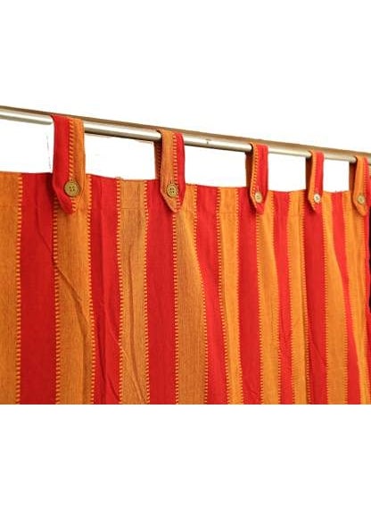 nissi - nissi Fashion Door Cotton Curtains || Pack of 2 | (RED Orange) - Image 1