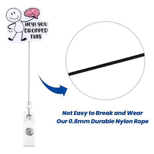 BVIIE Hey You Dropped This Funny Badge Reel, Cute Brain Retractable ID Card Badge Holder, Name Tag Work Badge Clip for Neurology CT RN LPN CNA MA ER Night Shift Nurse Nursing Student Doctor, Nurse Gifts - Image 5