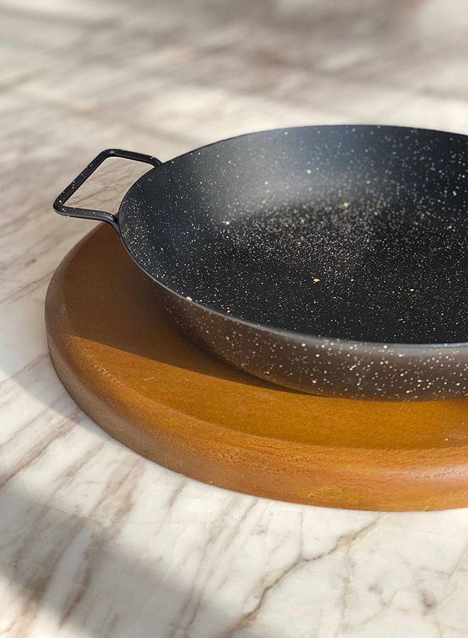 Golden Tefal Pan With Wood Coaster, 24 Cm