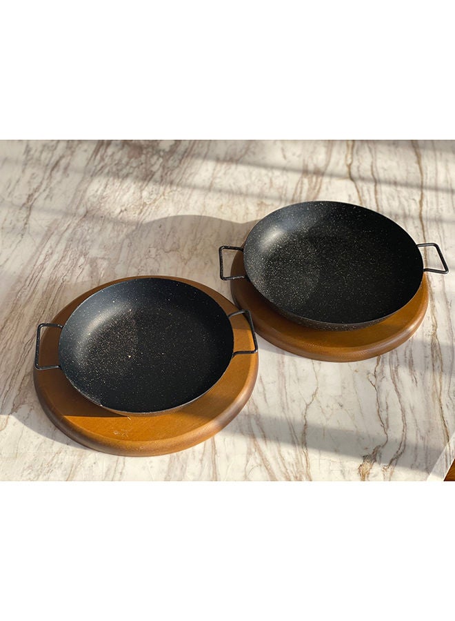 Golden Tefal Pan With Wood Coaster, 24 Cm