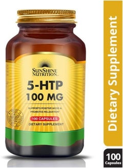 SUNSHINE NUTRITION 5-Htp 100Mg Support Positive Mood And Promotes Relaxation Helps In Stress Reduction 100 Capsules  - Image 1