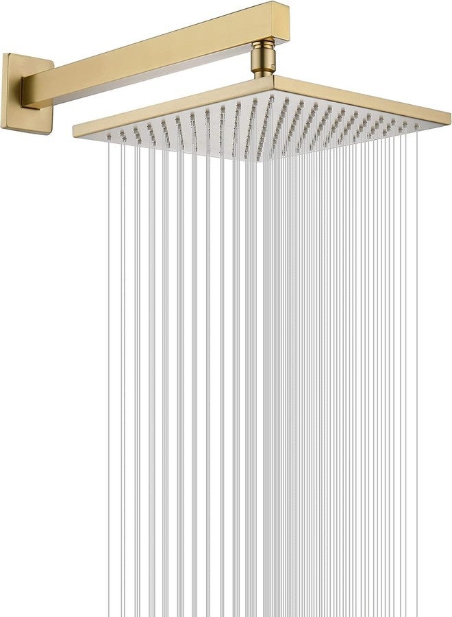 TOSCH Stainless Steel 304 VENETIAN GOLDEN PREMIUM 12 INCHES Showerhead Grade High Pressure GOLDEN Square Extra Heavy Rainfall Overhead Shower & 21 Inch Shower Arm (Golden Finish) - Image 3