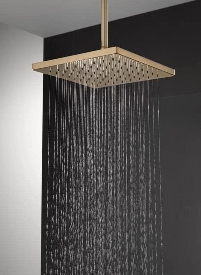 TOSCH Stainless Steel 304 VENETIAN GOLDEN PREMIUM 12 INCHES Showerhead Grade High Pressure GOLDEN Square Extra Heavy Rainfall Overhead Shower & 21 Inch Shower Arm (Golden Finish) - Image 2