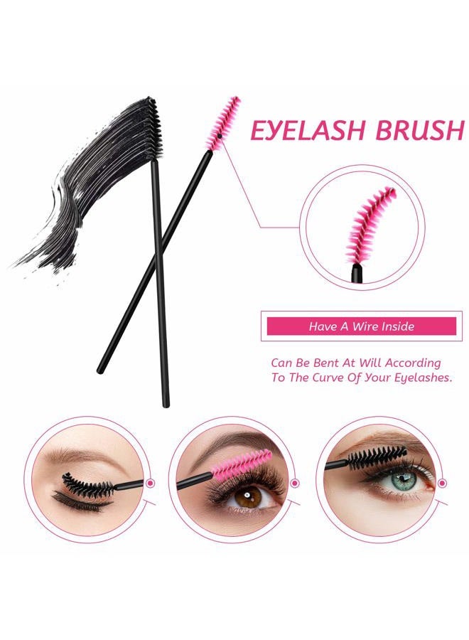 Maitys 260 Pieces Disposable Makeup Tools Kit, Eyeliner Brushes Mascara Wands Lipstick Applicators Plastic Organizer Box Short Waterproof Cape Stainless Steel Makeup Palette, Spatula(Mixed Color) - Image 3