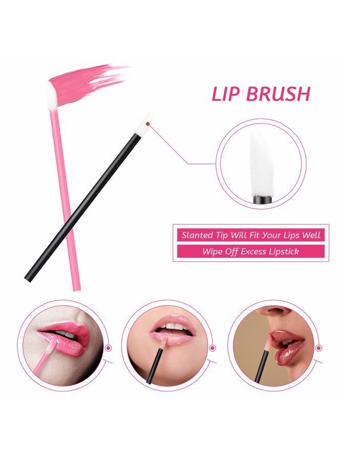 Maitys 260 Pieces Disposable Makeup Tools Kit, Eyeliner Brushes Mascara Wands Lipstick Applicators Plastic Organizer Box Short Waterproof Cape Stainless Steel Makeup Palette, Spatula(Mixed Color) - Image 4