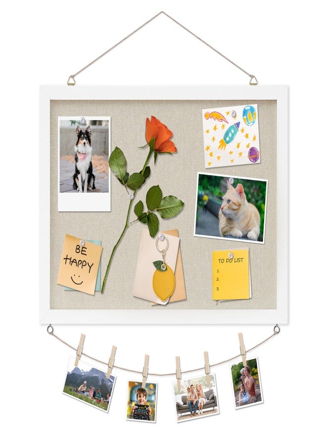 DAHAPYBOO Cork Board Bulletin Board White (White, 12x17) - Image 1