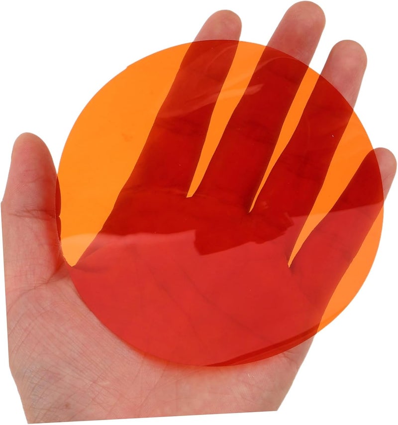 Gatuida 20pcs Self-Adhesive Plastic Light Filter Film Gels Warm Orange Round Sheets 10cm Diameter Ambient Lighting Correction for Stage and Photography Use - Image 4