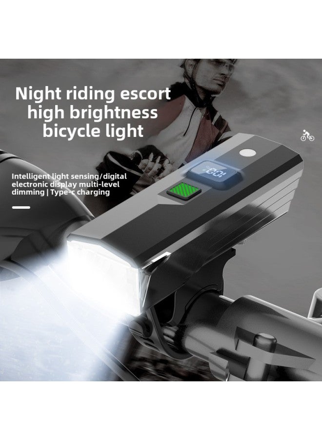 Loquat Led Bicycle Light Anti-glare Night Riding Strong Light Long-range Headlight Mountain Road Car Equipment Accessories Riding Light-color:B18 Formal Size (4500 Mah) - Image 1