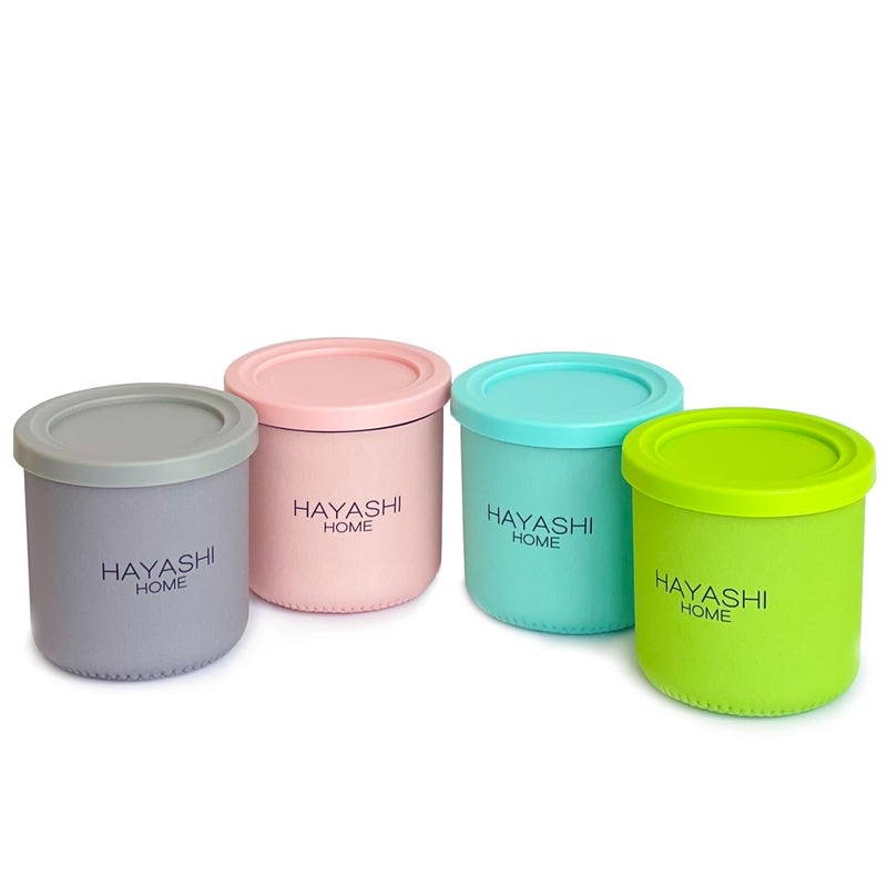 HAYASHI home HAYASHI home 4 Pack Insulated Neoprene Cup Sleeve Replacement for Ninja Creami 16oz Ice cream Pints (Containers not - Image 1
