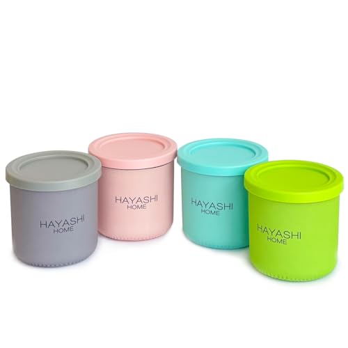 HAYASHI home HAYASHI home 4 Pack Insulated Neoprene Cup Sleeve Replacement for Ninja Creami 16oz Ice cream Pints (Containers not - Image 2