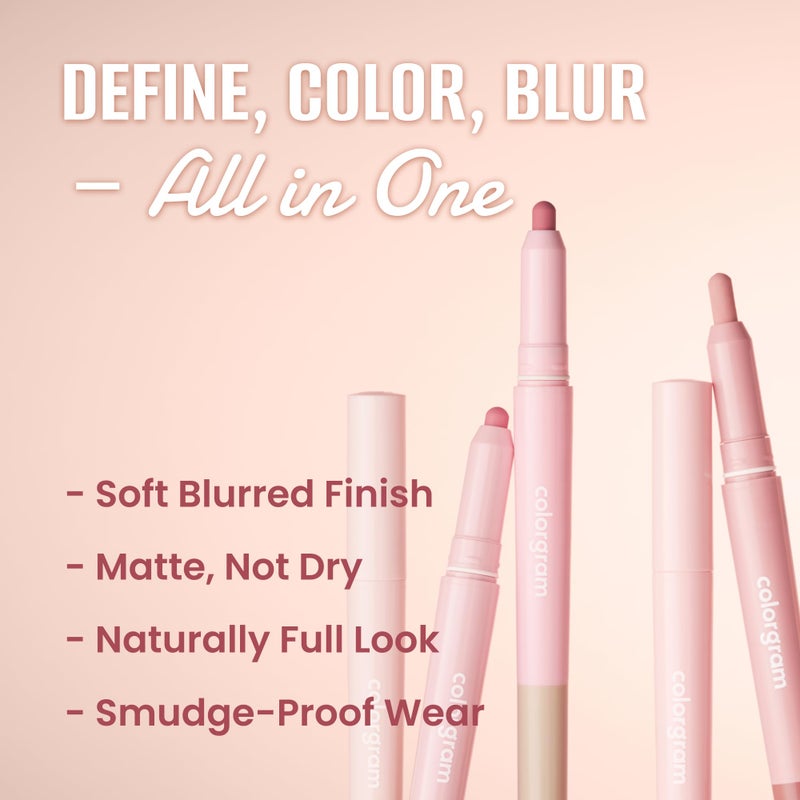 COLORGRAM All In One Over-Lip Maker 02 Cool Pink | Versatile Lip Liner & Contour with Natural Shades, Matte finish, Bigger and Fuller Lips, Plumping effect, Smooth creamy texture - Image 5