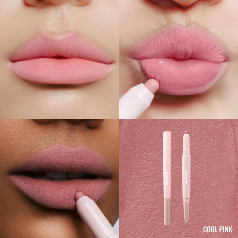 COLORGRAM All In One Over-Lip Maker 02 Cool Pink | Versatile Lip Liner & Contour with Natural Shades, Matte finish, Bigger and Fuller Lips, Plumping effect, Smooth creamy texture - Image 2