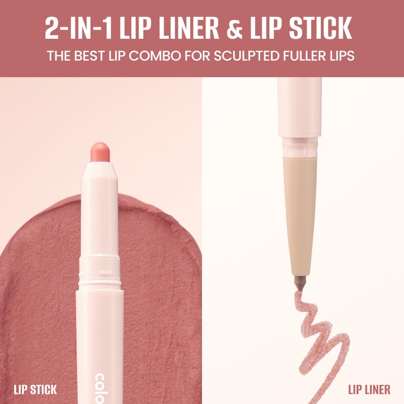 COLORGRAM All In One Over-Lip Maker 02 Cool Pink | Versatile Lip Liner & Contour with Natural Shades, Matte finish, Bigger and Fuller Lips, Plumping effect, Smooth creamy texture - Image 3