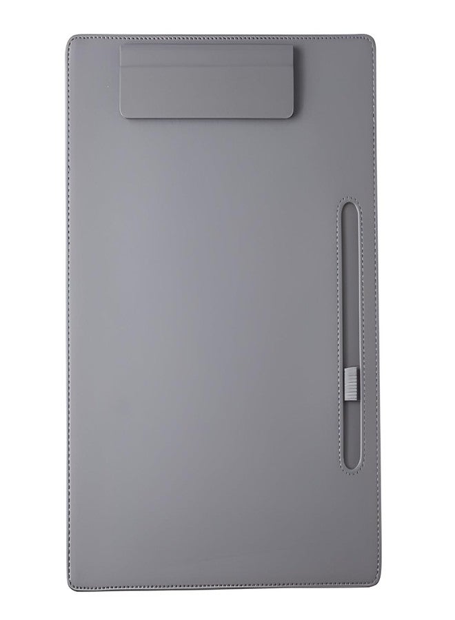 Oddpod™ Soft Premium PU Leather Magnetic Clipboard & Document Holder for Business Meetings, Writing Pad with Pen Holder, Drawing Board, Conference Pad for A4 Sheet (Grey) - Image 1