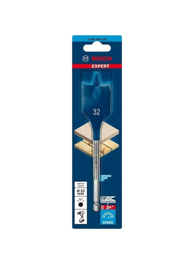BOSCH Expert Self-Cut Speed Spade Drill Bit Silver and Blue 32 x 152mm JE2 608 900 326  - Image 2