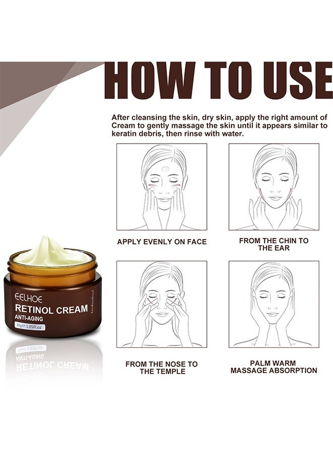 Retinol Cream, Ant-Aging Wrinkle Firming Cream, Retinol Firming and Revitalizing Cream 30g