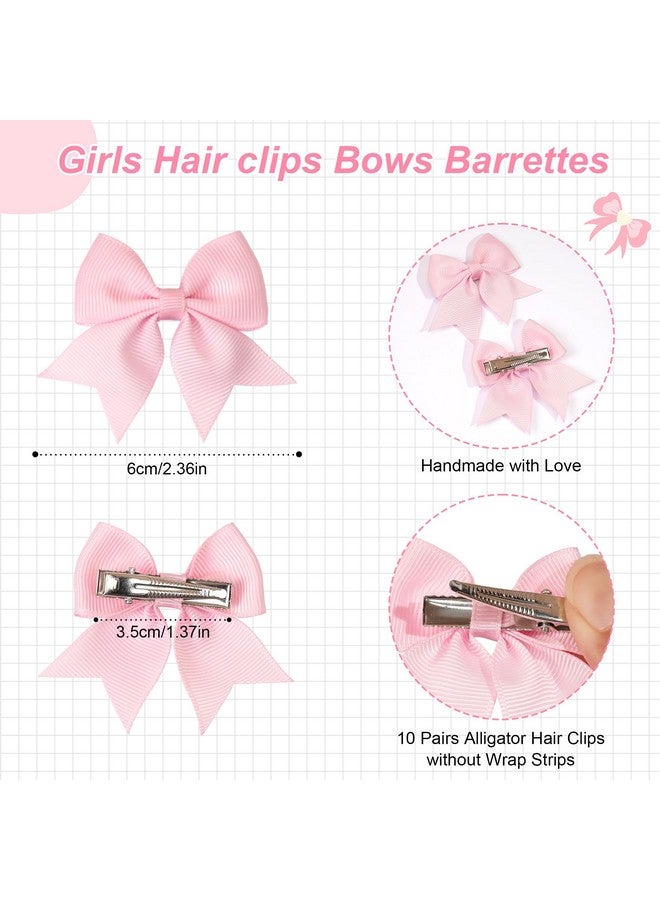 CÉLLOT 20pcs 2.36 inch Hair Bows for Girls Grosgrain Ribbon Toddler Hair Bows Alligator Clips for Baby Girls Kids Infants Back to School Hair Accessories in Pairs… - Image 2