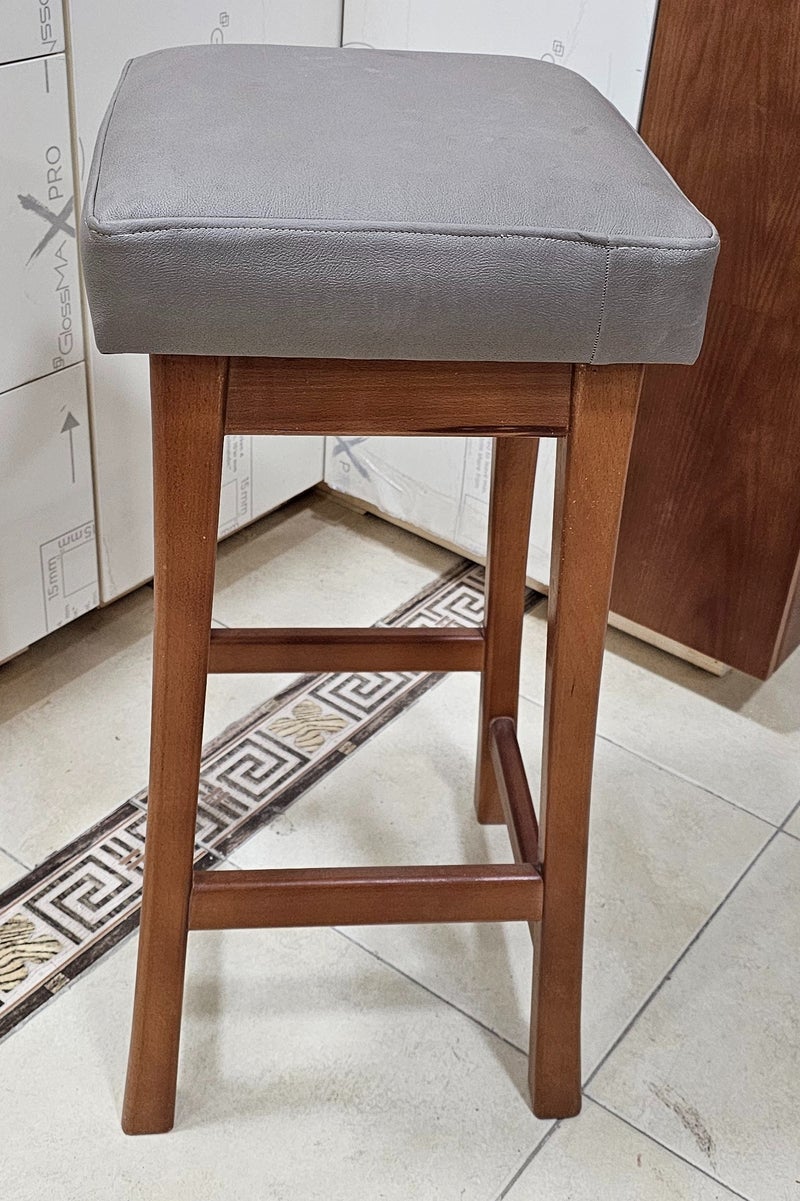 M Furniture - bar chair Brown 34x34x75 with grey seat - Image 2