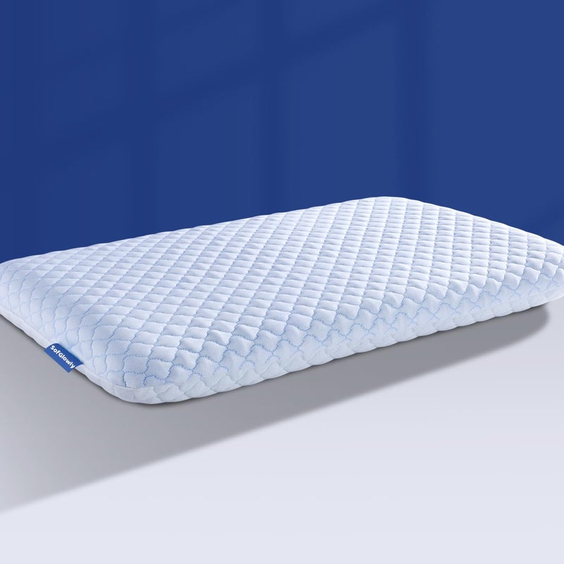 SofGlowly Ultra Thin Flat Pillows for Sleeping, Cooling Memory Foam Pillow 2.75 inch Height Ultra Thin Pillow,Slim Bed Pillows for Stomach Back Sleeper,Standard Size -16x25 Inch - Image 1