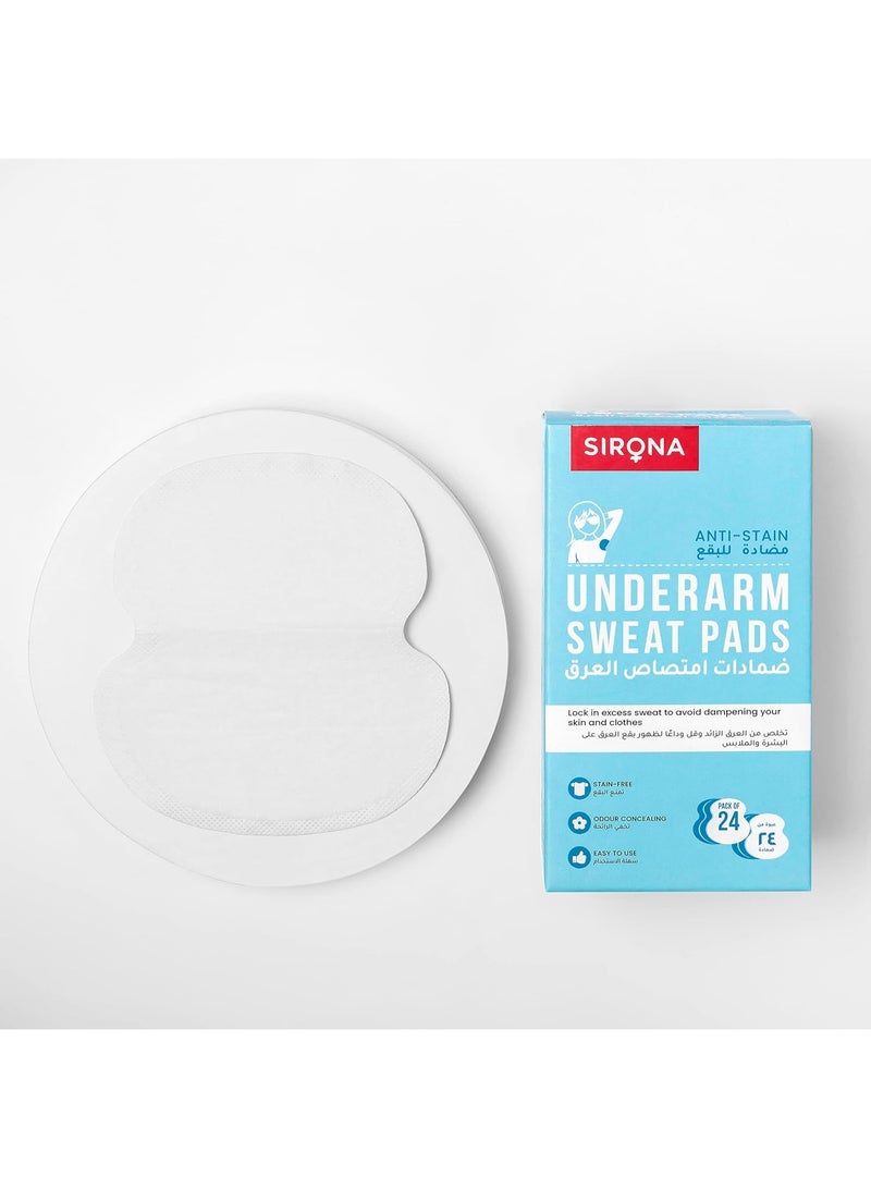 Sirona Disposable Underarm Sweat Pads 24-Pieces Pack, 40.0 grams - Image 2