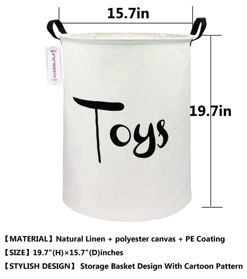 QUEENLALA Large Storage Basket,Laundry Hamper/Bathroom/Home Decor/Collapsible Round Storage Bin,Boys and Girls Hamper/Boxes/Clothing(Toys) - Image 2