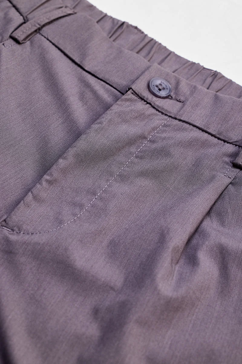 سنيتش Charcoal Grey Solid Slim Fit Formal Trousers