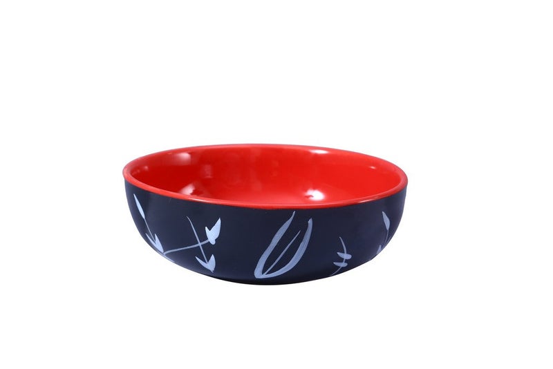 Caffeine Ceramic Handmade Black Bamboo Serving Bowl 7.5 inch 700ml Stoneware Vitrified Construction (Set of 1) - Image 3