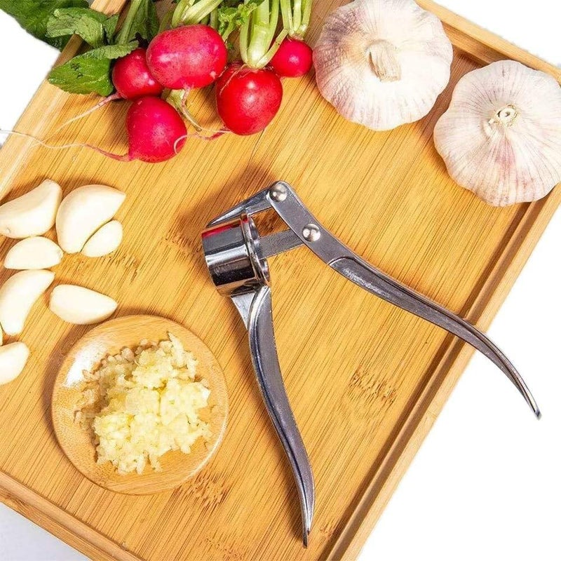 Red Champion Red Champion Stainless Steel 4in1 Garlic Press Crusher Garlic Squeezer Ginger Masher and Lemon Juicer Durable Ergonomic and MultiFunctional Tool for Effortless Kitchen Prep  - Image 3