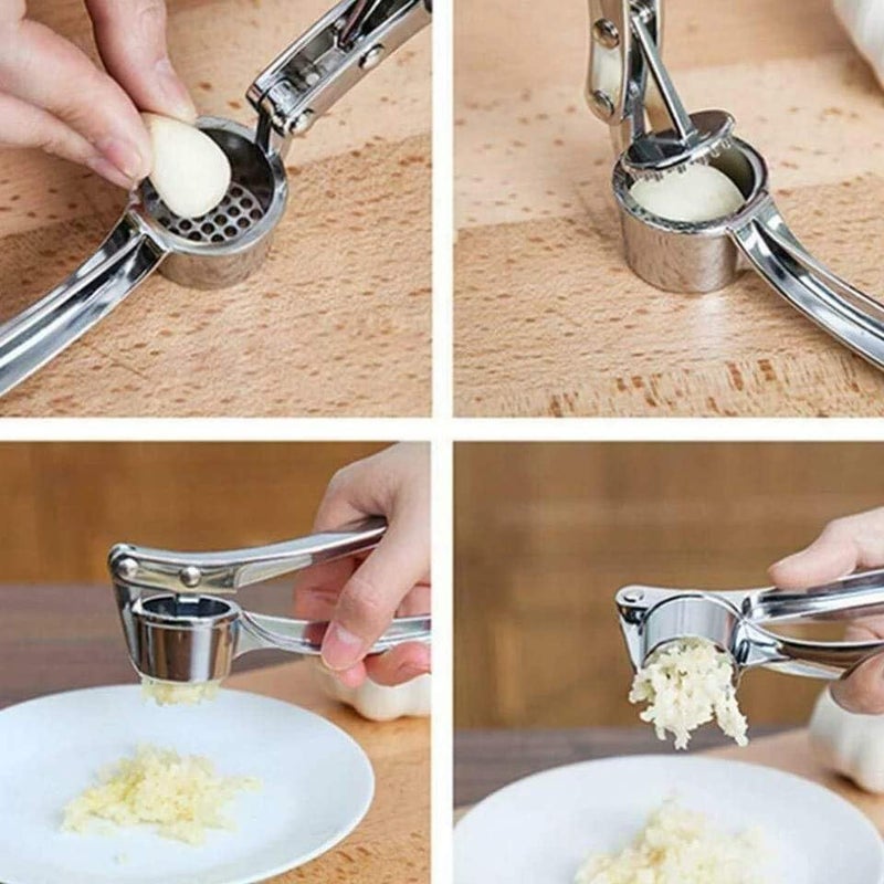Red Champion Red Champion Stainless Steel 4in1 Garlic Press Crusher Garlic Squeezer Ginger Masher and Lemon Juicer Durable Ergonomic and MultiFunctional Tool for Effortless Kitchen Prep  - Image 4