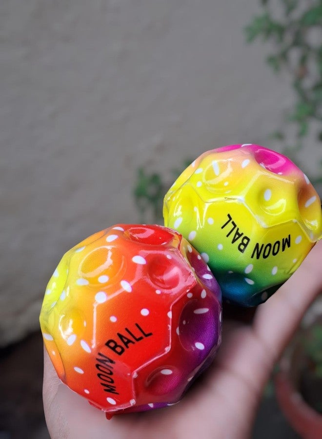 JNiL Moon Ball Toy Bouncy Coral Anti Stress Bouncing for Kids Soft Rubber Bounce Set Playground Gift Boys and Girl Crazy Fun for Children (Pack of 2) - Image 4