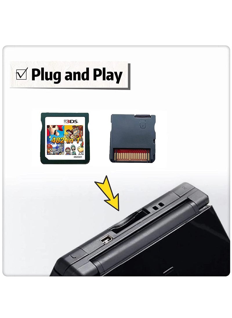 SYOSI - 482 in1 Super Combination Game Card, Contains 482 Classic Retro Games, Suitable for Entertainment Suitable for NDS, NDSi,3DS, New,2DS - Image 1